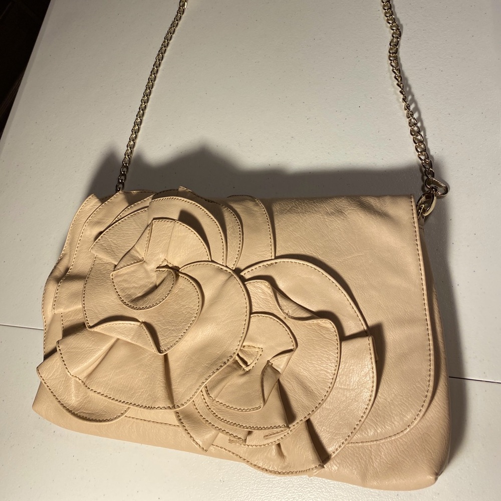 Aldo beige crossbody handbag with chain strap